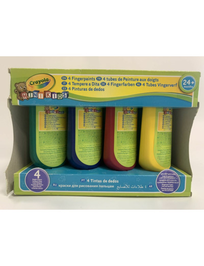 4 TUBES DE PEINTURE AUX DOIGTS MINI KIDS de chez CRAYOLA NEUF