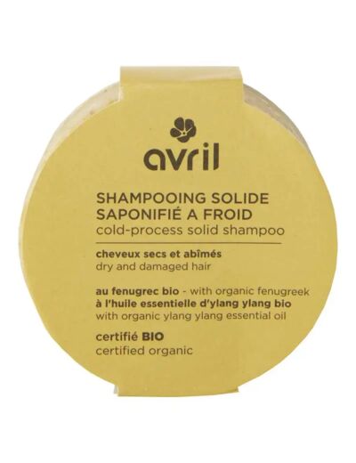 Shampooing solide cheveux secs & abîmés Bio – Avril 85g*