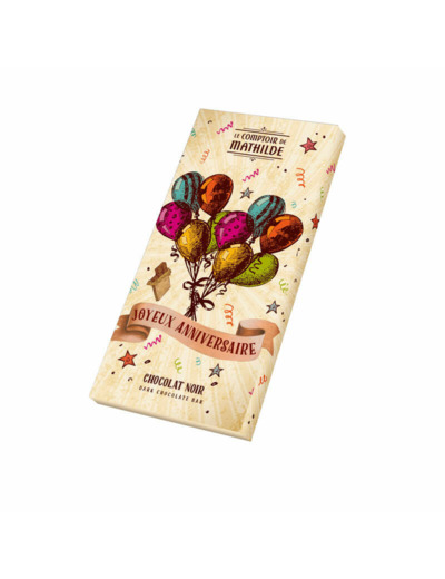 Tablette Chocolat Noir Joyeux Anniversaire 90g