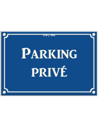 Plaque plate vintage - Parking Privé - 20 x 30 cm