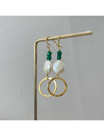 ELOÏSE FIORENTINO Boucle d'oreille Java agate verte