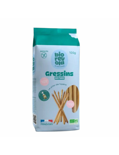 Gressins Bio à l'huile d'Olive SANS GLUTEN-100g-Bio révola