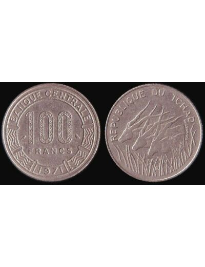 REPUBLIQUE DU TCHAD 100 FRANCS 1971 TTB