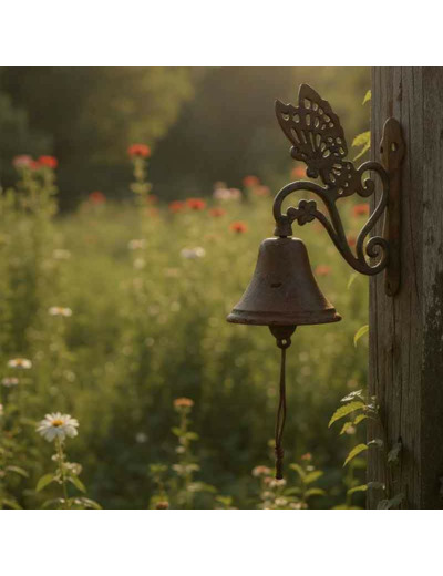 Cloche fonte papillon 18x10x22 cm