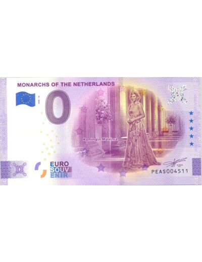 PAYS BAS 2020-10 MONARCHS OF THE NETHERLANDS ANNIVERSAIRE BILLET SOUVENIR 0 EURO