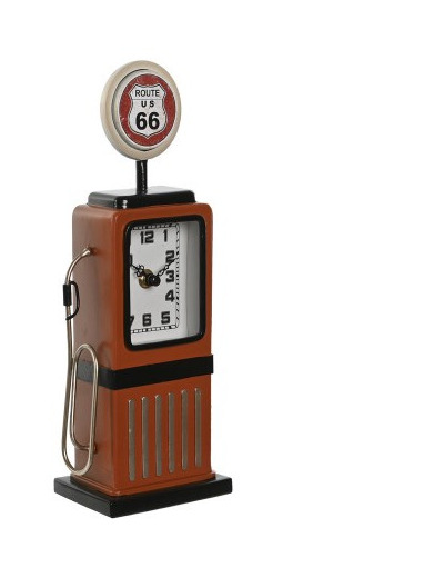 Item International 209822 - Horloge de Table en forme de Pompe à essence - Couleur Marron