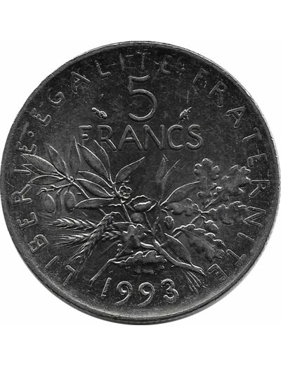 FRANCE 5 FRANCS ROTY 1993 SUP