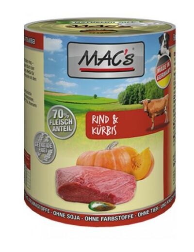 MAC'S humide pour chien, au boeuf & potiron - 400g