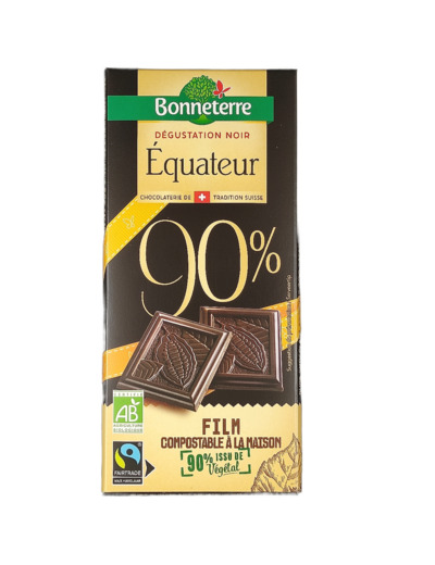 Chocolat Dégustation Noir 90% Equateur Bio 80g