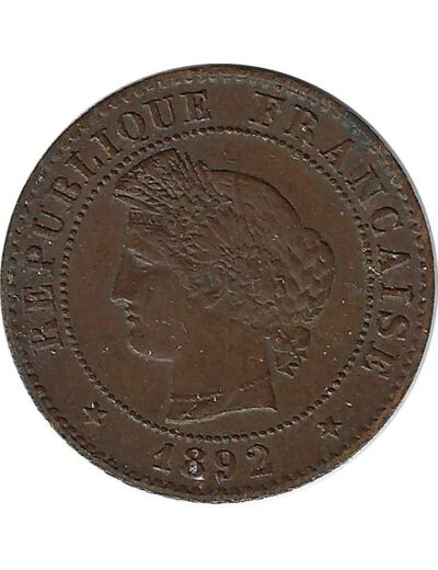 FRANCE 1 CENTIME CERES 1892 A TTB+