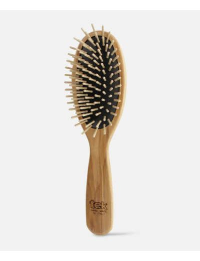 Grande brosse à cheveux Ovale à picots courts en Frêne-Tek