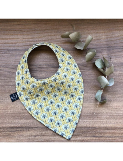 Bavoir bandana - Ginkgo jaune