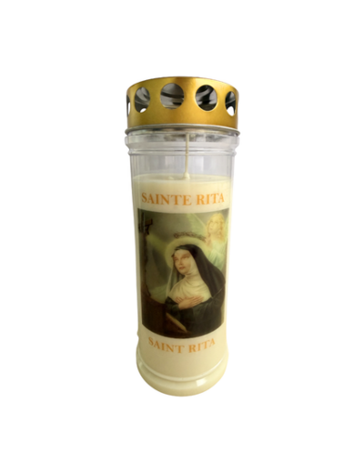 Bougie Funéraire 160 Heures Sainte Rita avec Prière