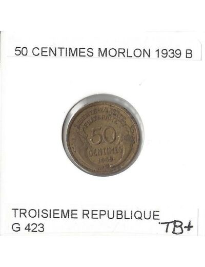 FRANCE 50 CENTIMES MORLON 1939 B TB+