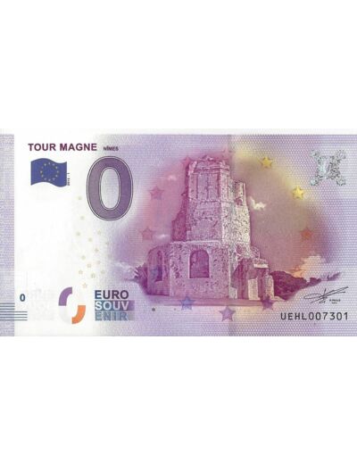 30 NIMES 2016-1 TOUR MAGNE BILLET SOUVENIR 0 EURO TOURISTIQUE NEUF