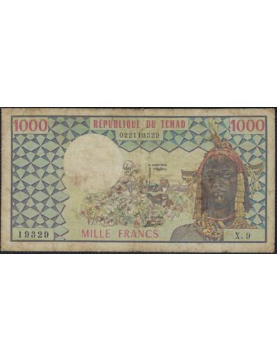 TCHAD 1000 FRANCS NON DATE SERIE X.9 TB+