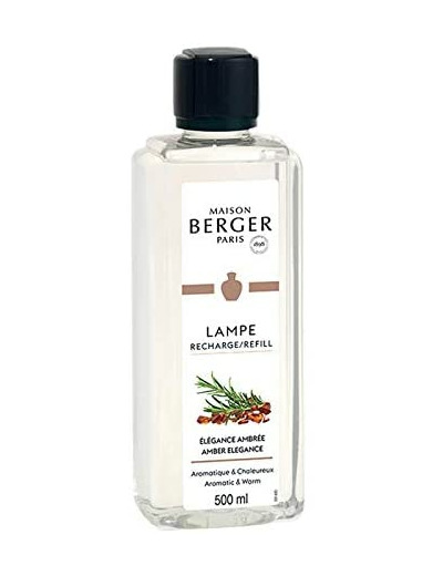 Parfum ELEGANCE AMBRéE - 500 ml - Recharge de parfum pour Lampe Berger