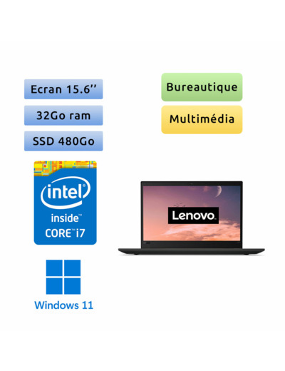 Lenovo Thinkpad P52s - Windows 11 - i7 32Go 480Go SSD - 15.6 - Ordinateur Portable PC