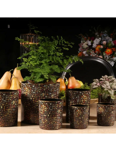 Photophore mosaïque verre 15x15x15cm