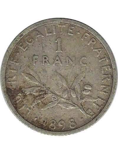 FRANCE 1 FRANC SEMEUSE 1898 TTB N2