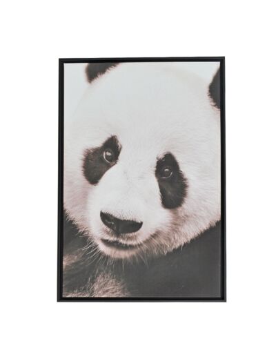 Cadre Panda bois noir blanc 94x04x64cm
