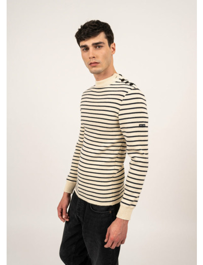 Pull marin rayé Matelot 100% laine Saint James