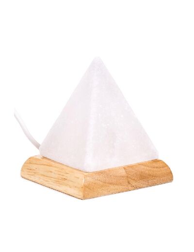 Mini lampe en sel blanche "pyramide" avec USB et LED
