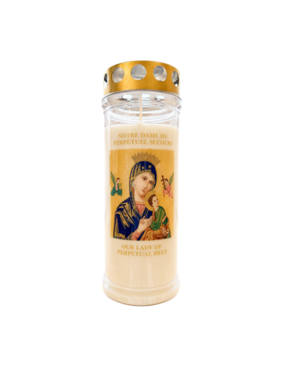 Bougie Funéraire 160 Heures ND Perpétuel Secours avec Prière