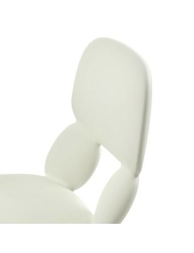 Chaise polyuréthane CYRUS blanche, structure acier laqué blanc