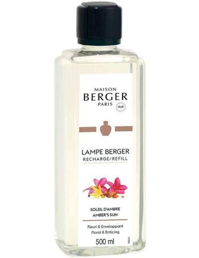 Parfum SOLEIL D'AMBRE - 500 ml - Recharge de parfum pour Lampe Berger