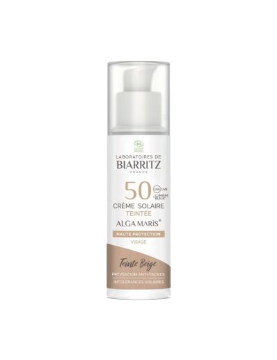 Crème solaire visage teintée bio SPF50 Beige 50ml