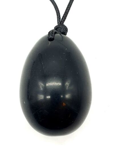Oeuf de yoni en obsidienne noire