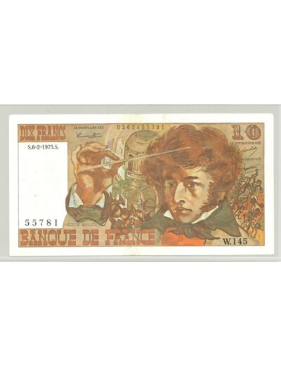 FRANCE 10 FRANCS BERLIOZ W.145  06 02 1975 TTB+