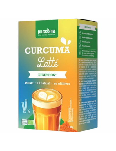 Curcuma Latte-6 Sticks Purasana-Lait Doré Bio Digestion