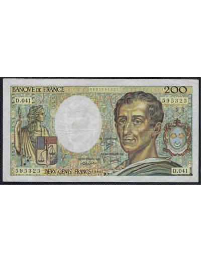 FRANCE 200 FRANCS MONTESQUIEU 1986 D.041 TTB