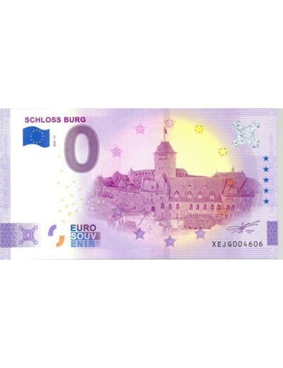 ALLEMAGNE 2020-11 SCHLOSS BURG VERSION ANNIVERSAIRE BILLET SOUVENIR 0 EURO