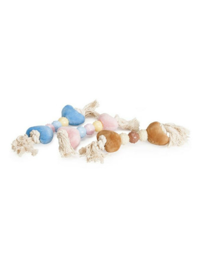 Jouet corde + peluche pour chiot - 18cm