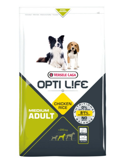 Croquettes OPTI LIFE Adult Medium au poulet & riz  - 2,5KG