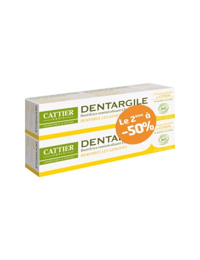 Lot de 2 Dentargile reminéralisant au Citron gencives irritées 2x100g