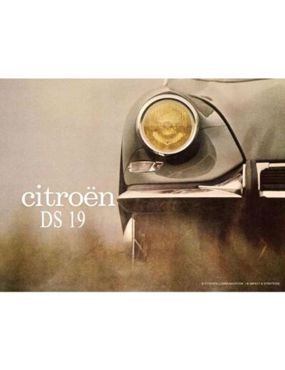 Plaque métal - Citroën DS 19 Phare - 40x30cm - Décoration vintage ds - Citroen