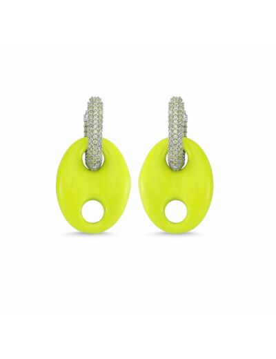 Boucles d'oreilles What About Me Grand Modèle Jaune Néon