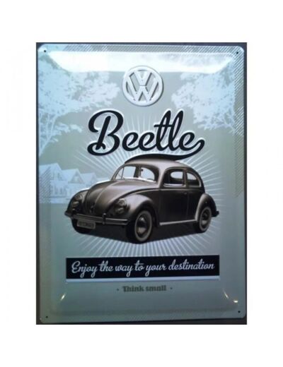 Plaque métal VW BEETLE, 30x40 cm. Nostalgic Art.