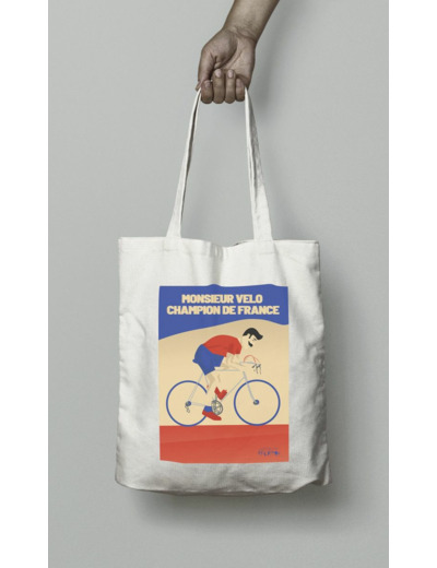 Tote bag ou sac Cyclisme  "Monsieur Vélo"