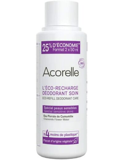 Deo soin peaux sensibles recharge 100ml Acorelle