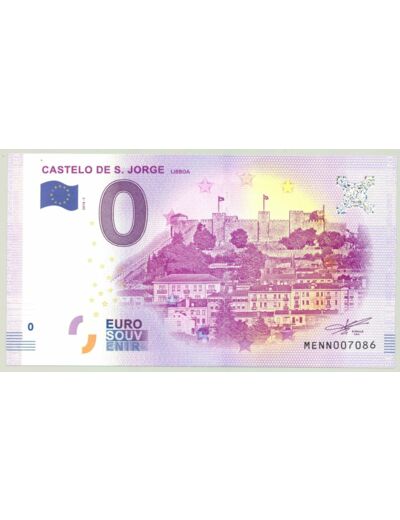 PORTUGAL 2018-1 CASTELO DE S JORGE LISBOA 0 EURO BILLET SOUVENIR TOURISTIQUE