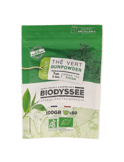 Thé Vert Gunpowder Chine 100g Bio