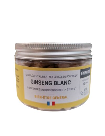 Racine de Ginseng blanc-120 gélules-Jardins d'Occitanie