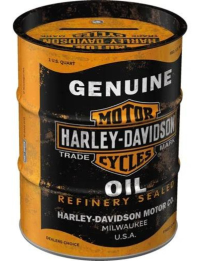 Tirelire fût Harley-Davidson, Genuine Oil - Nostalgic-Art