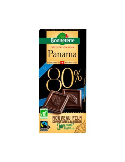 Chocolat Noir Bio 80% Panama-80g-Bonneterre