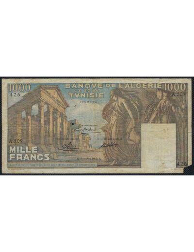 TUNISIE 1000 FRANCS 7-12-1950 A.209 TB+